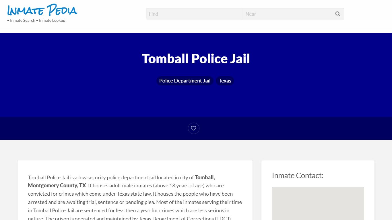 Tomball Police Jail – Inmate Pedia – Inmate Search ...